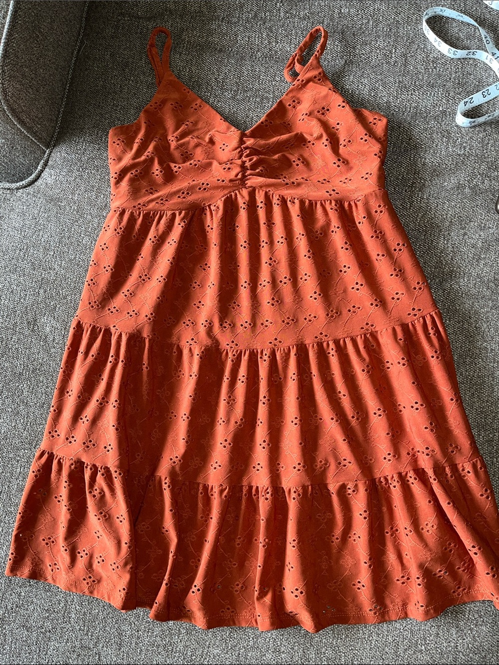 Heart & Heels Rust covered Eyelet (Broderie anglaise) floral perforations LARGE